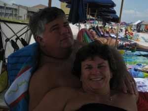 Mom and Dad relaxing on the beach