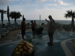 Chris, Stacy, Mark and Sara playing in the kiddy land